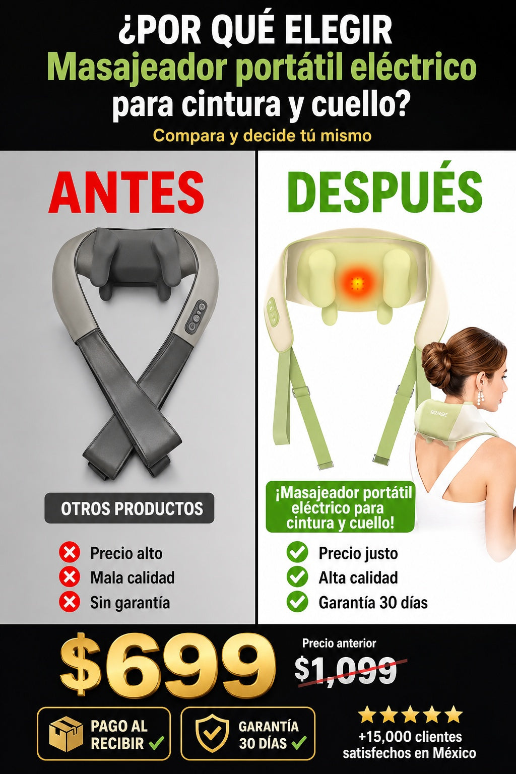 Masajeador portátil eléctrico para cintura y cuello - imagen 4 - beneficios