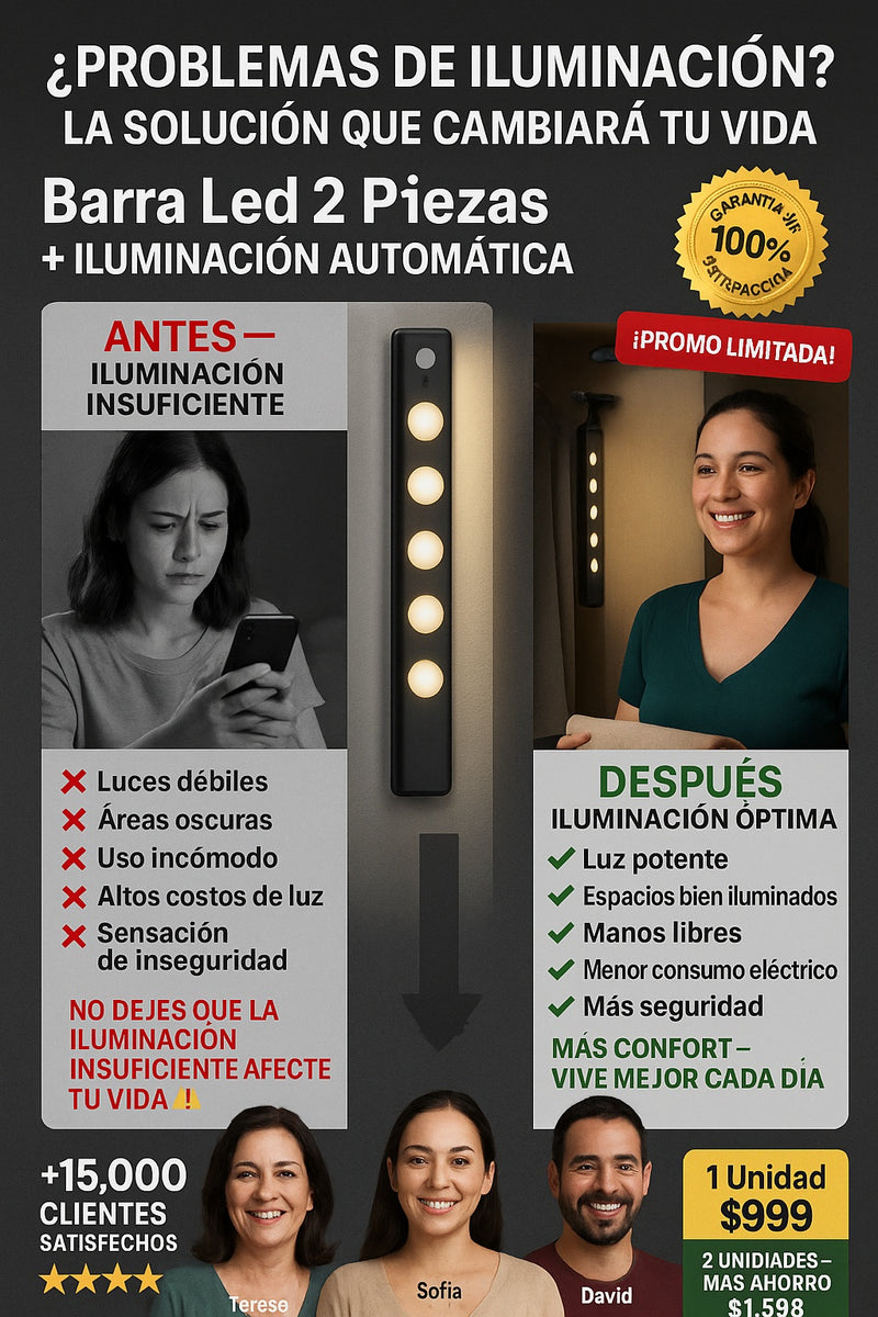Barra Led 2 Piezas con sensor de movimiento - imagen 4