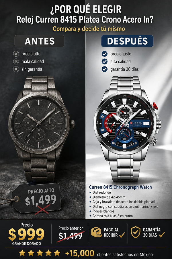 Reloj Curren 8415 Platea Crono Acero In - imagen 4