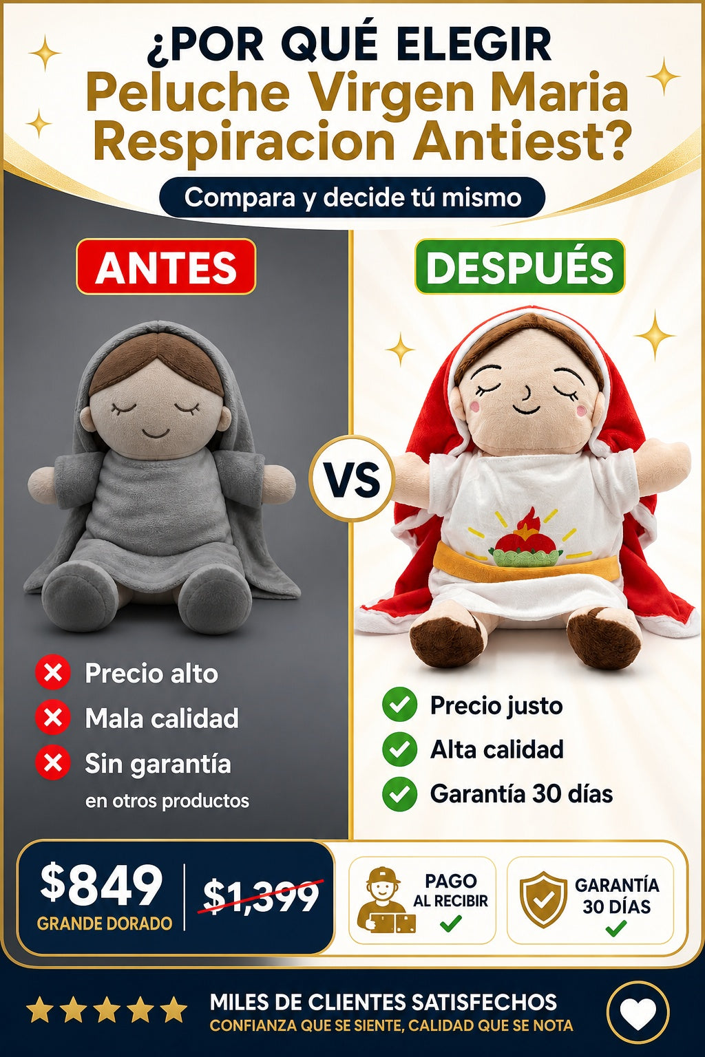 Peluche Virgen Maria Respiracion Antiest - imagen 4