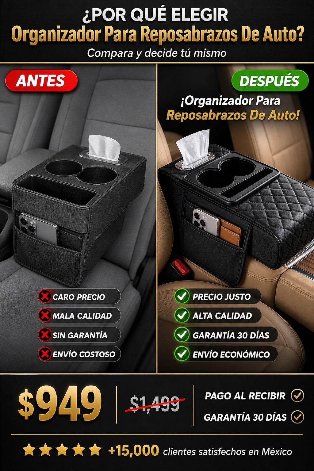 Organizador Para Reposabrazos De Auto - imagen 4