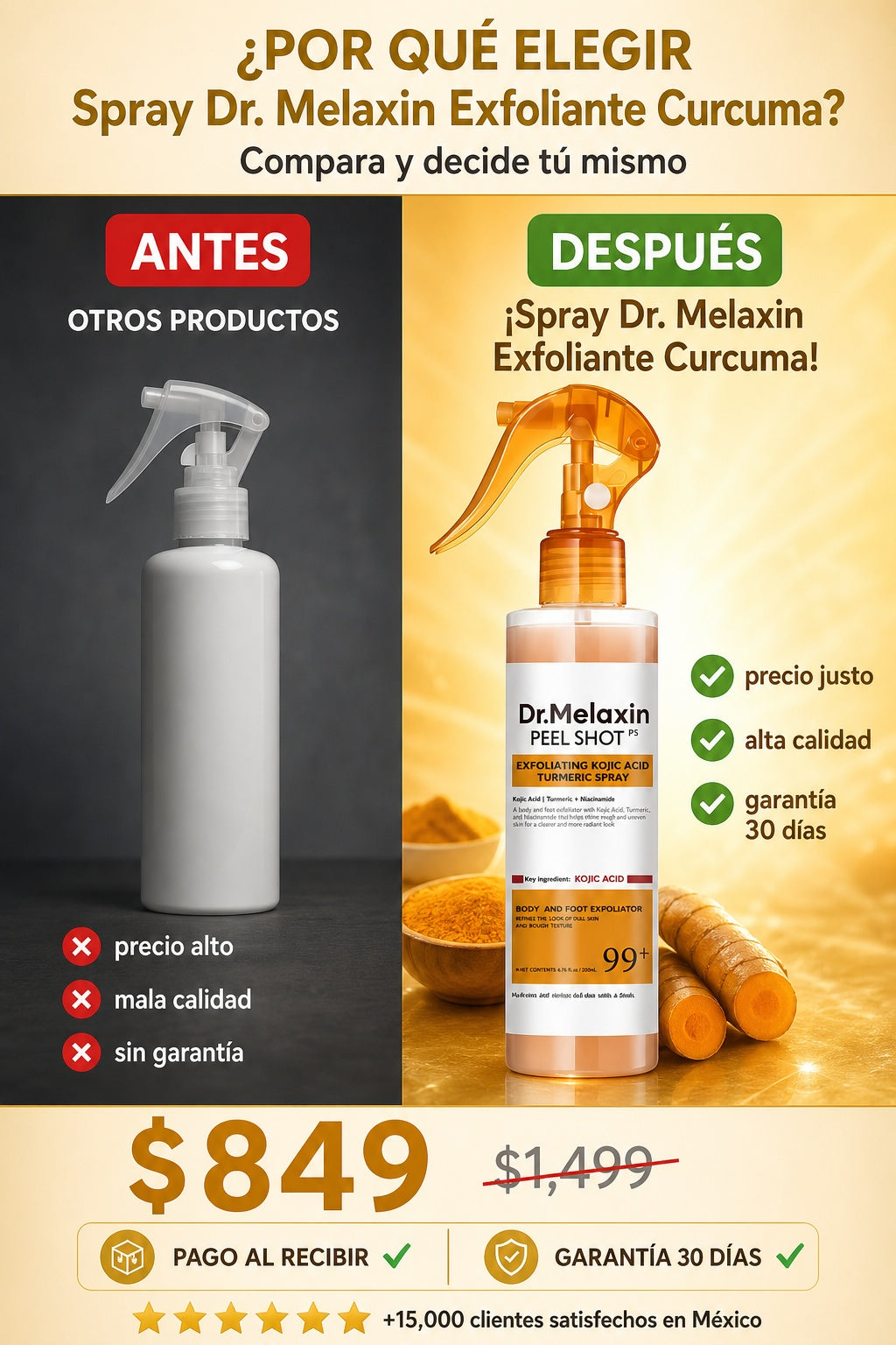 Spray Dr. Melaxin Exfoliante Curcuma - imagen 4