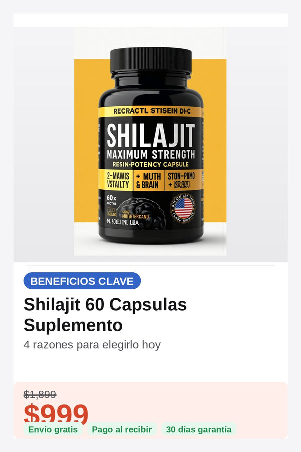 Shilajit 60 Capsulas Suplemento — beneficios