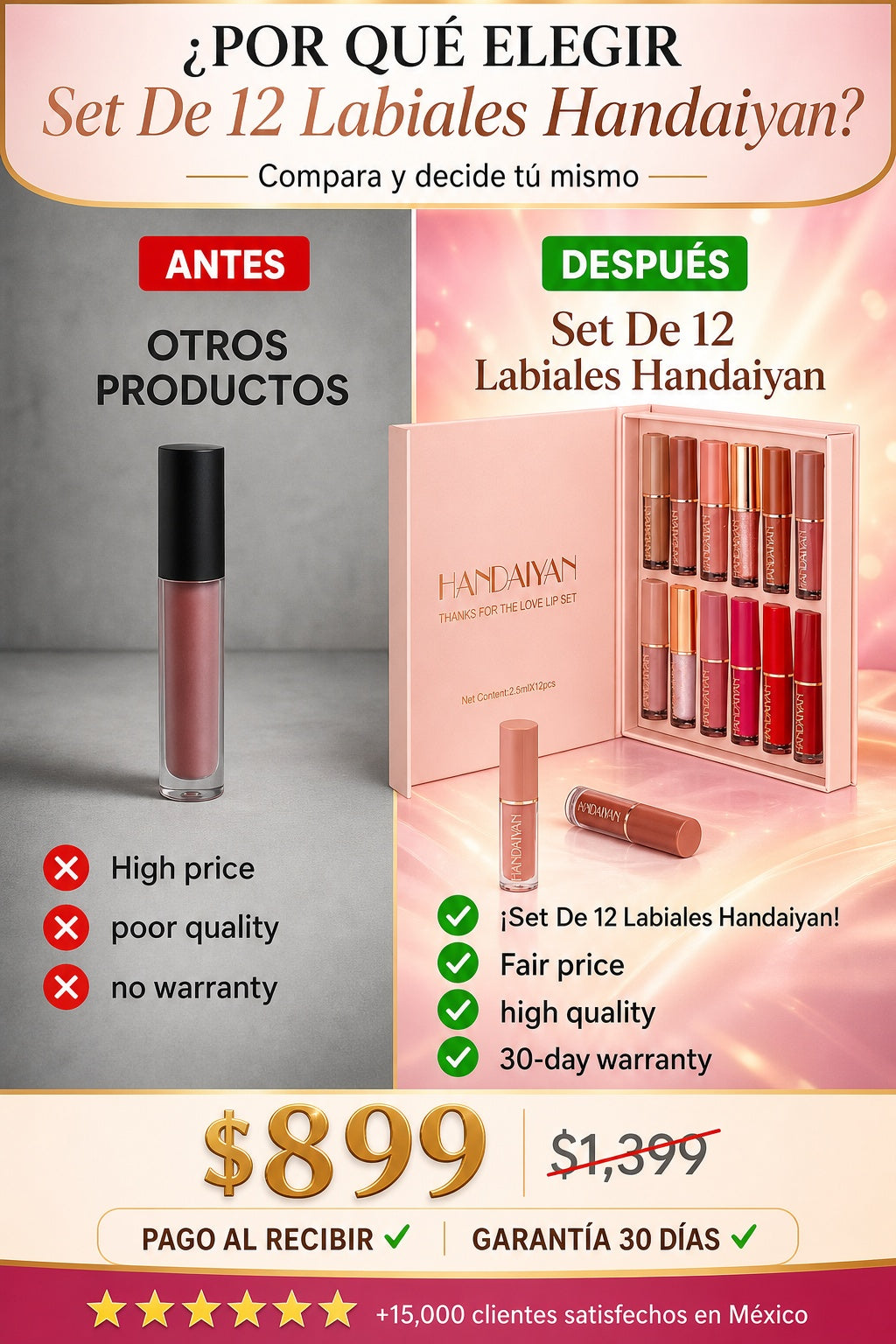 Set De 12 Labiales Handaiyan - imagen 4