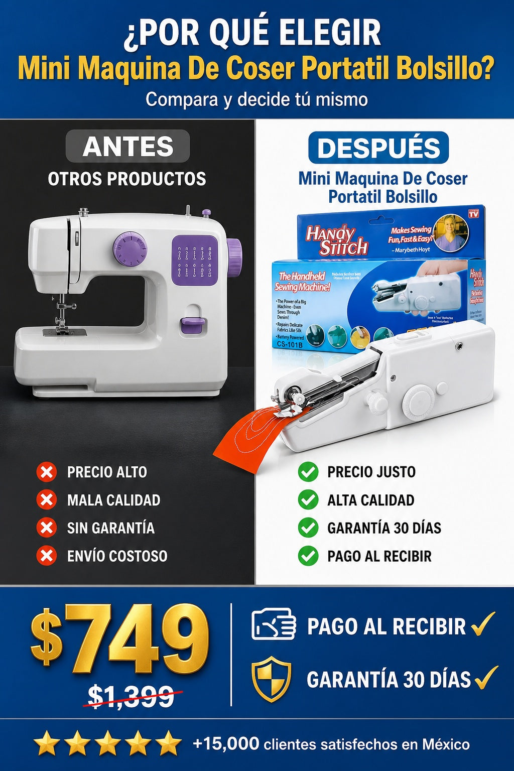 Mini Maquina De Coser Portatil Bolsillo - imagen 4