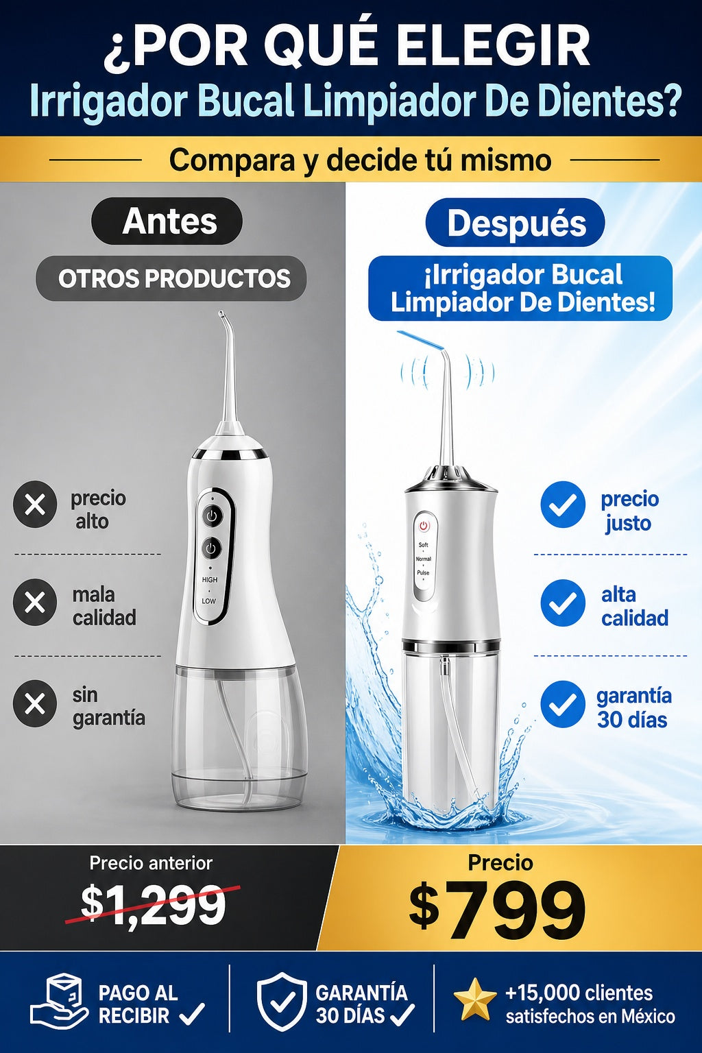 Irrigador Bucal Limpiador De Dientes - imagen 4