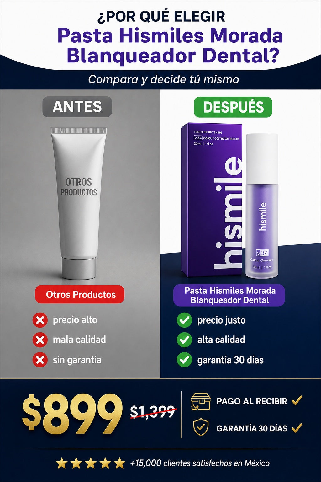 Pasta Hismiles Morada Blanqueador Dental - imagen 4 - beneficios