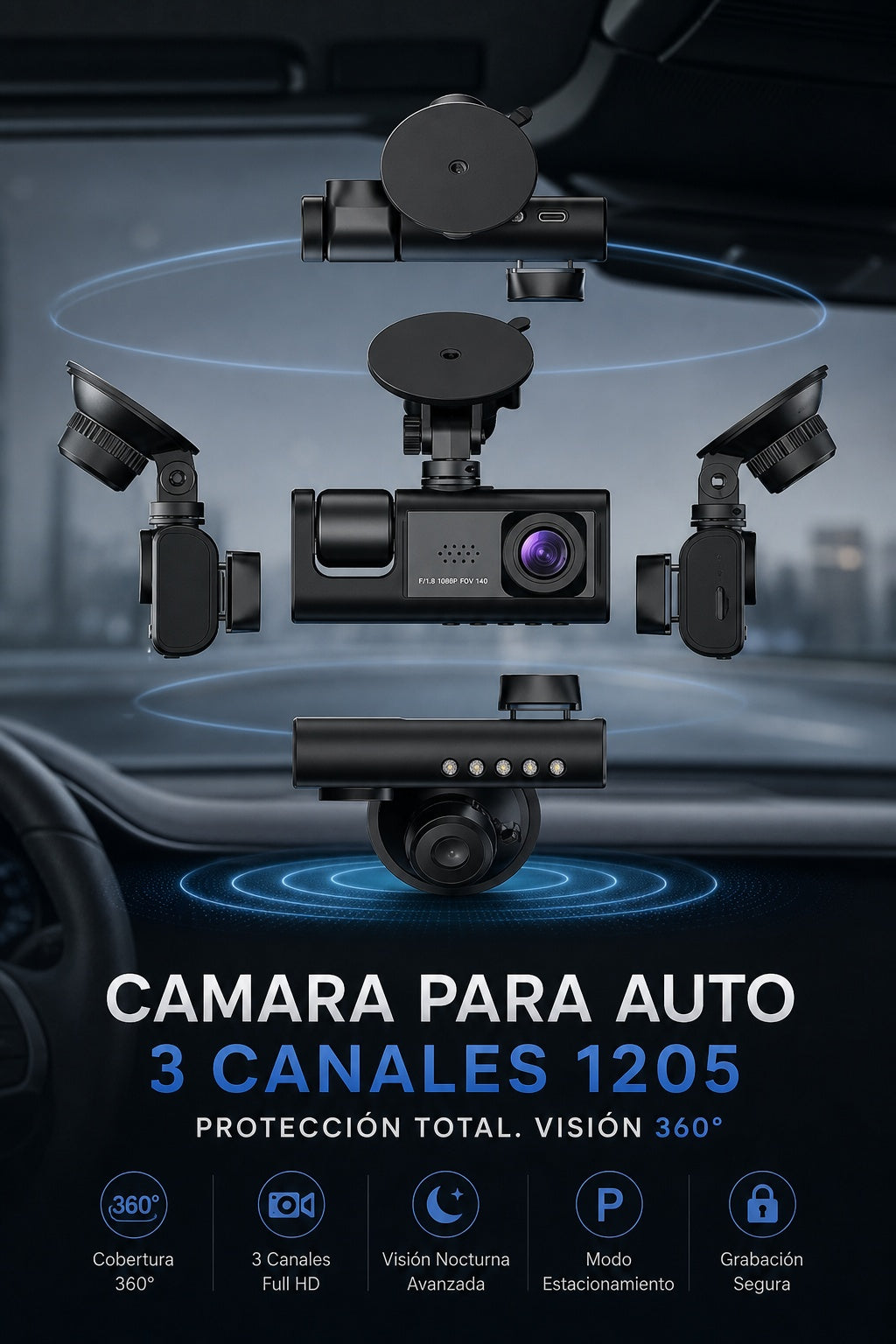 Camara Para Auto 3 Canales 1205 - imagen 4 - beneficios
