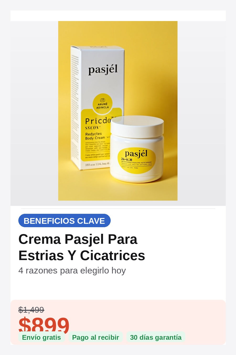 Crema Pasjel Para Estrias Y Cicatrices — beneficios