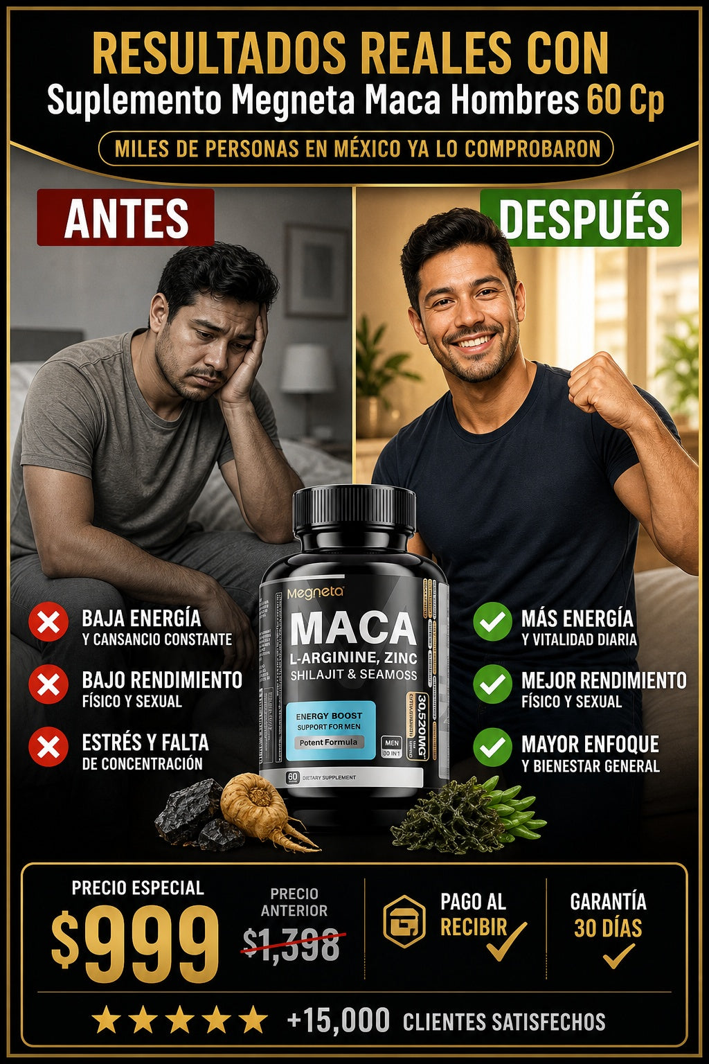 Suplemento Megneta Maca Hombres 60 Cp - imagen 4