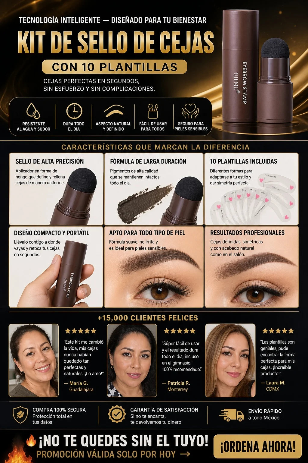 Kit Sello Cejas 10 Plantillas Perfecto Diseño