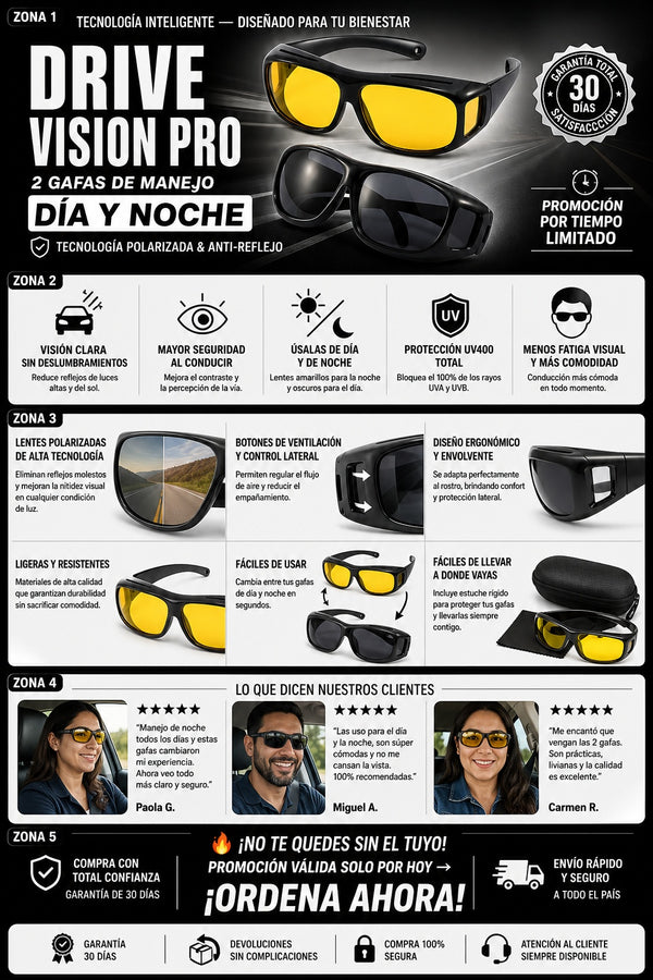 2 Gafas De Conduccion Dia Noche Lentes - imagen 5