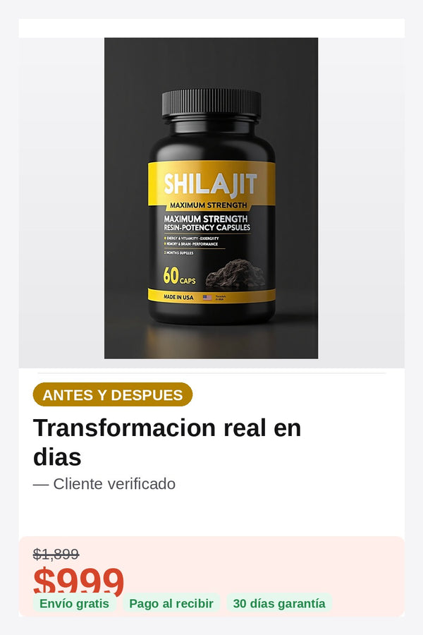 Shilajit 60 Capsulas Suplemento — antes-despues