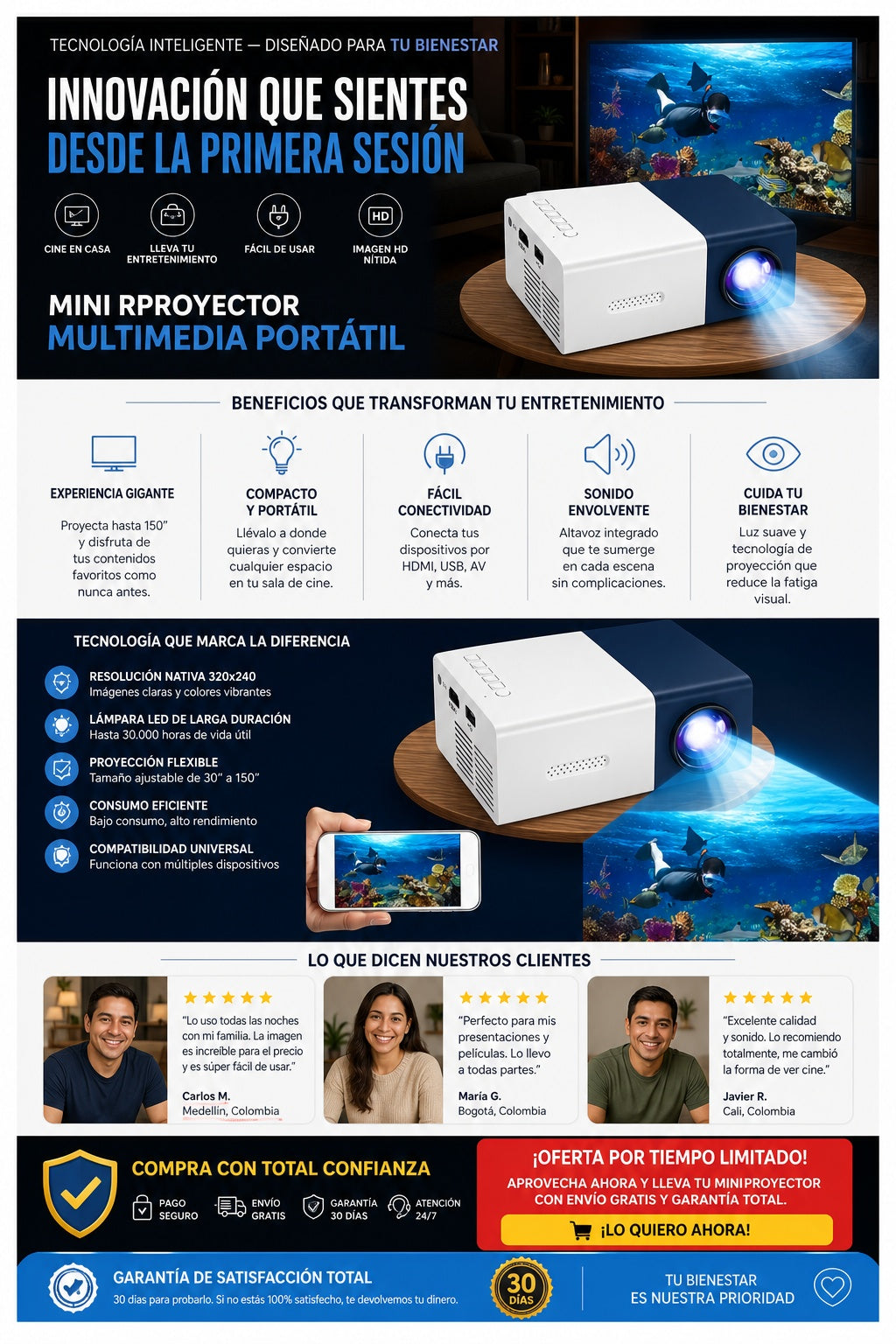 Mini Rproyector Multimedia Portatil - imagen 5