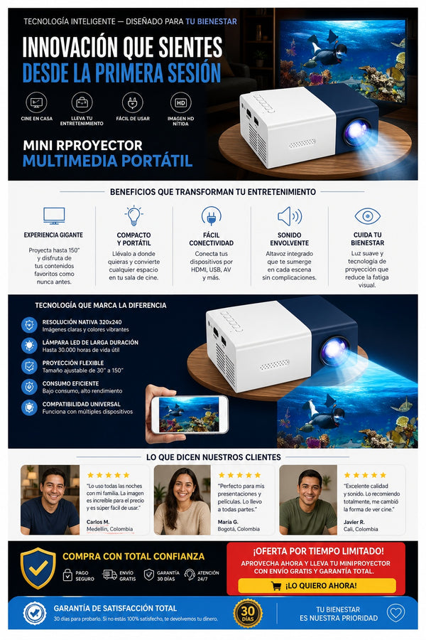 Mini Rproyector Multimedia Portatil - imagen 5