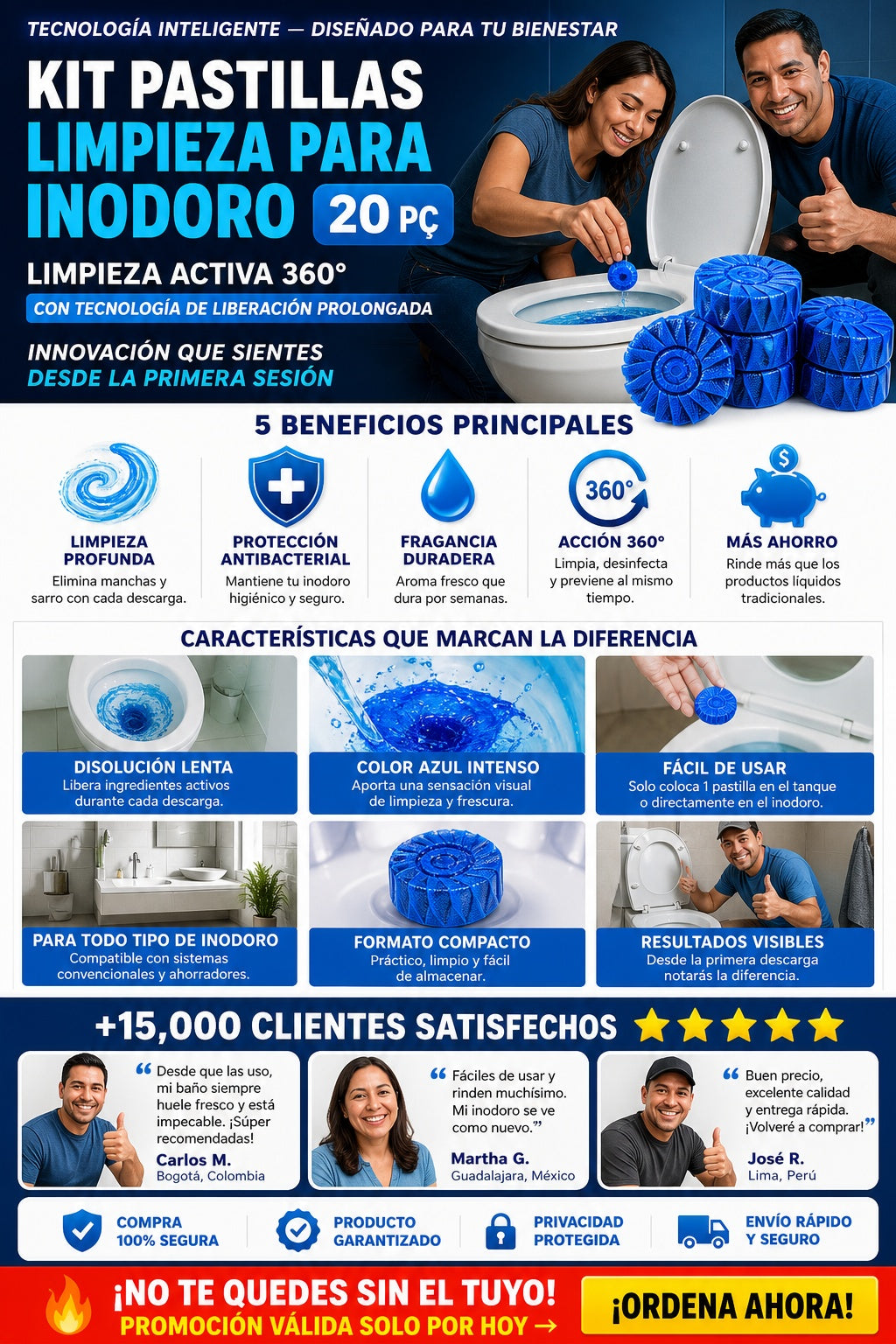 Kit Pastillas Limpieza Para Inodoro 20 pç - imagen 5