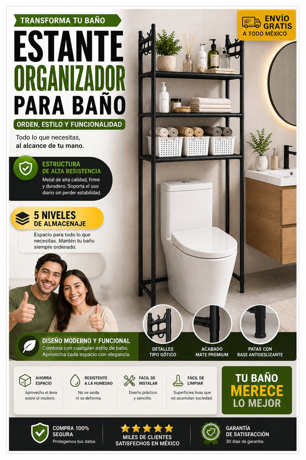 Estante Organizador Para Baño - imagen 5