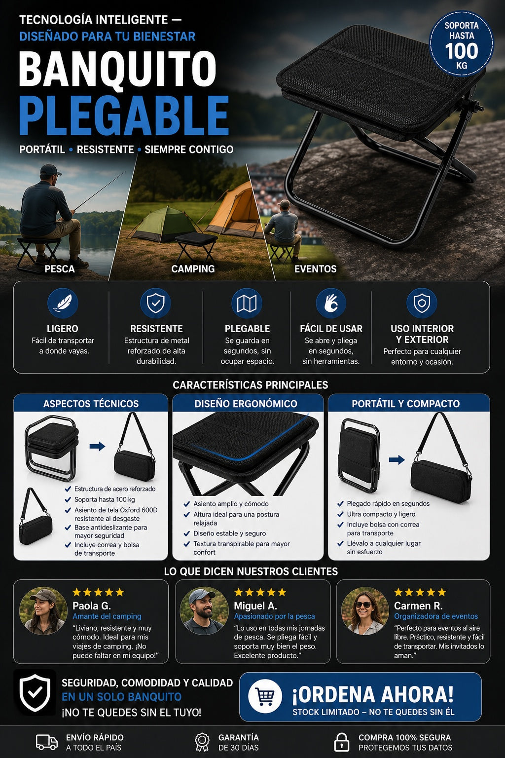 Banquito De Bolsillo Plegable Y Portatil - imagen 5