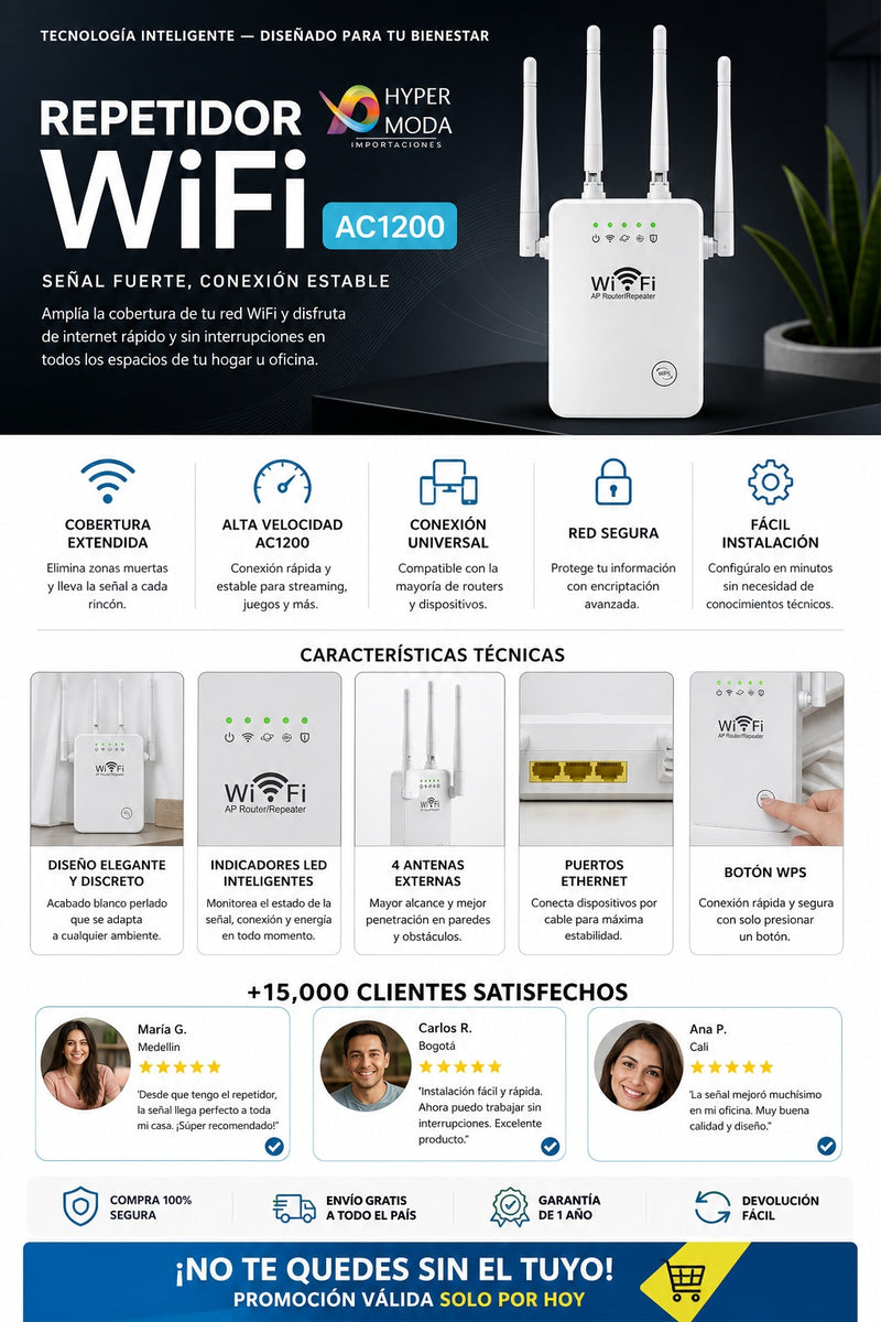 Repetidor Wifi Amplificador Senal 300mbp - imagen 5