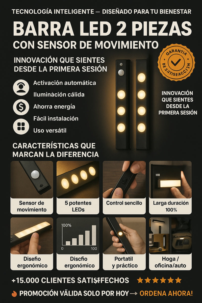 Barra Led 2 Piezas con sensor de movimiento - imagen 5