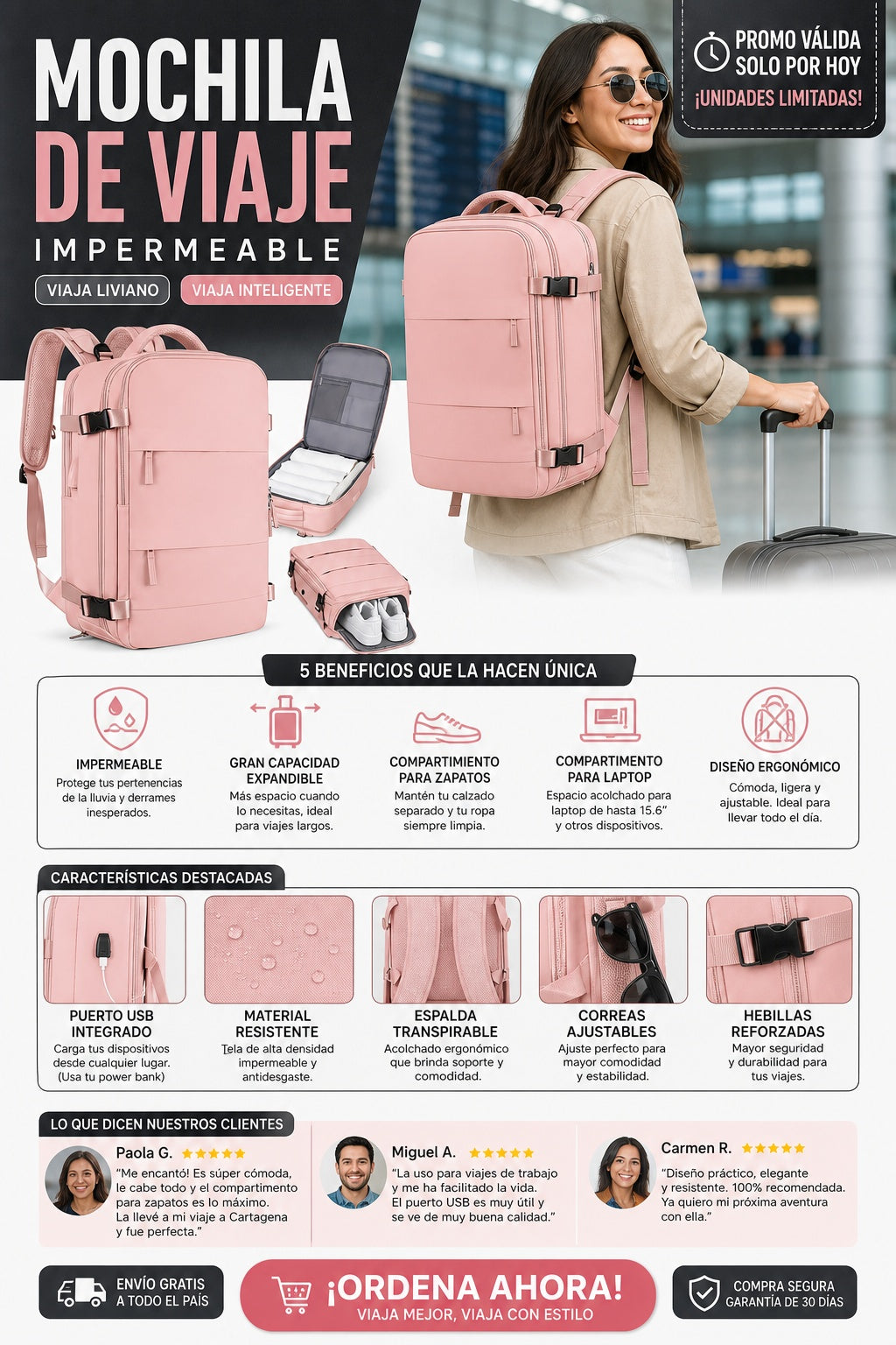 Mochila De Viaje Impermeable - imagen 5