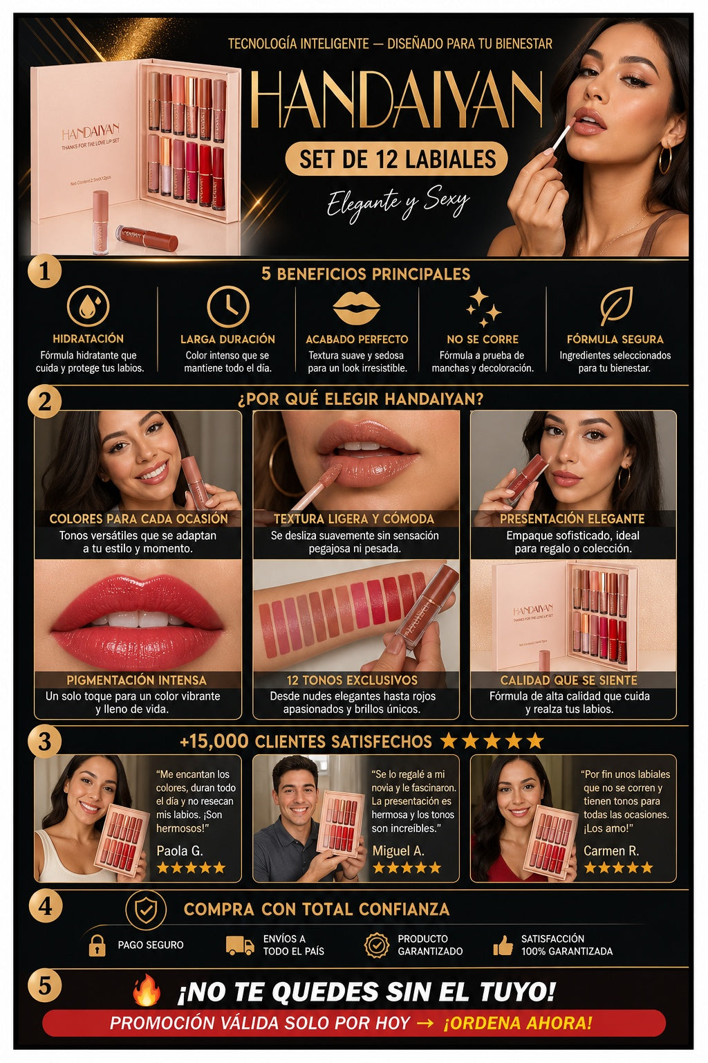 Set De 12 Labiales HANDAIYAN - imagen 5
