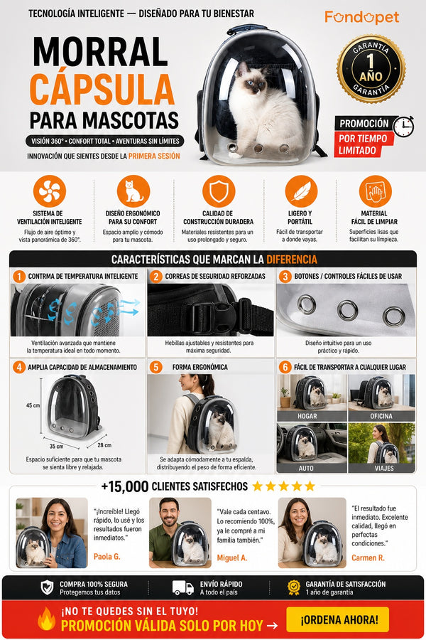 Morral Capsula Para Mascotas perros y gatos - imagen 5