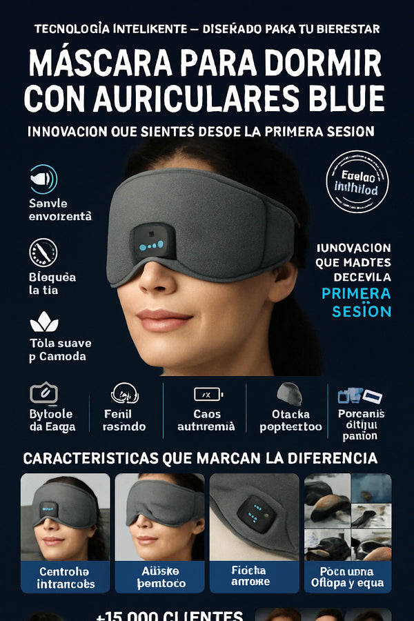Mascara Para Dormir Con Auriculares Blue - imagen 5
