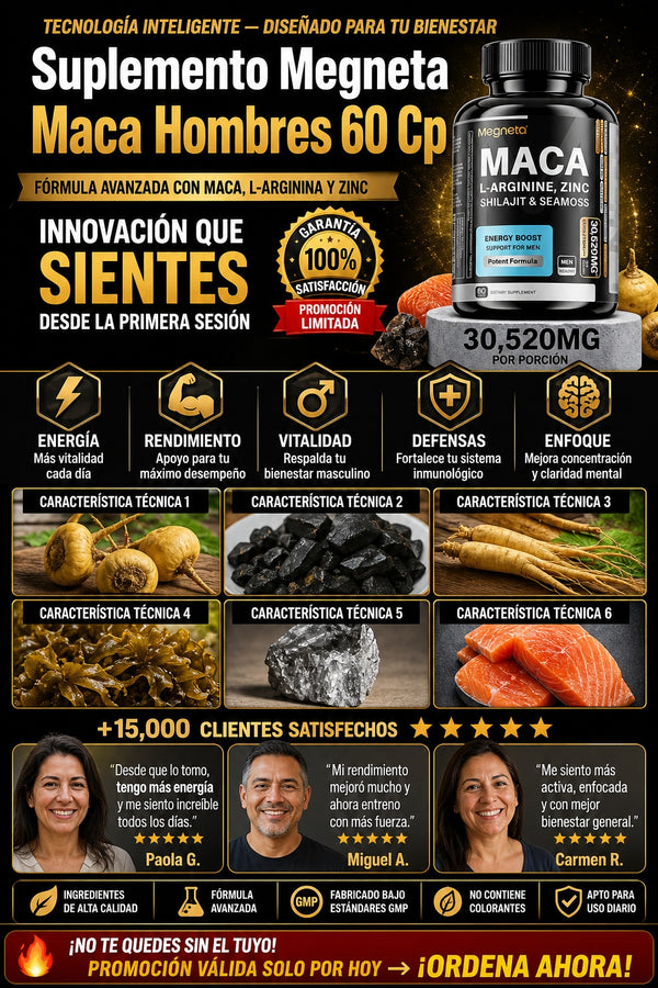 Suplemento Megneta Maca Hombres 60 Cp - imagen 5