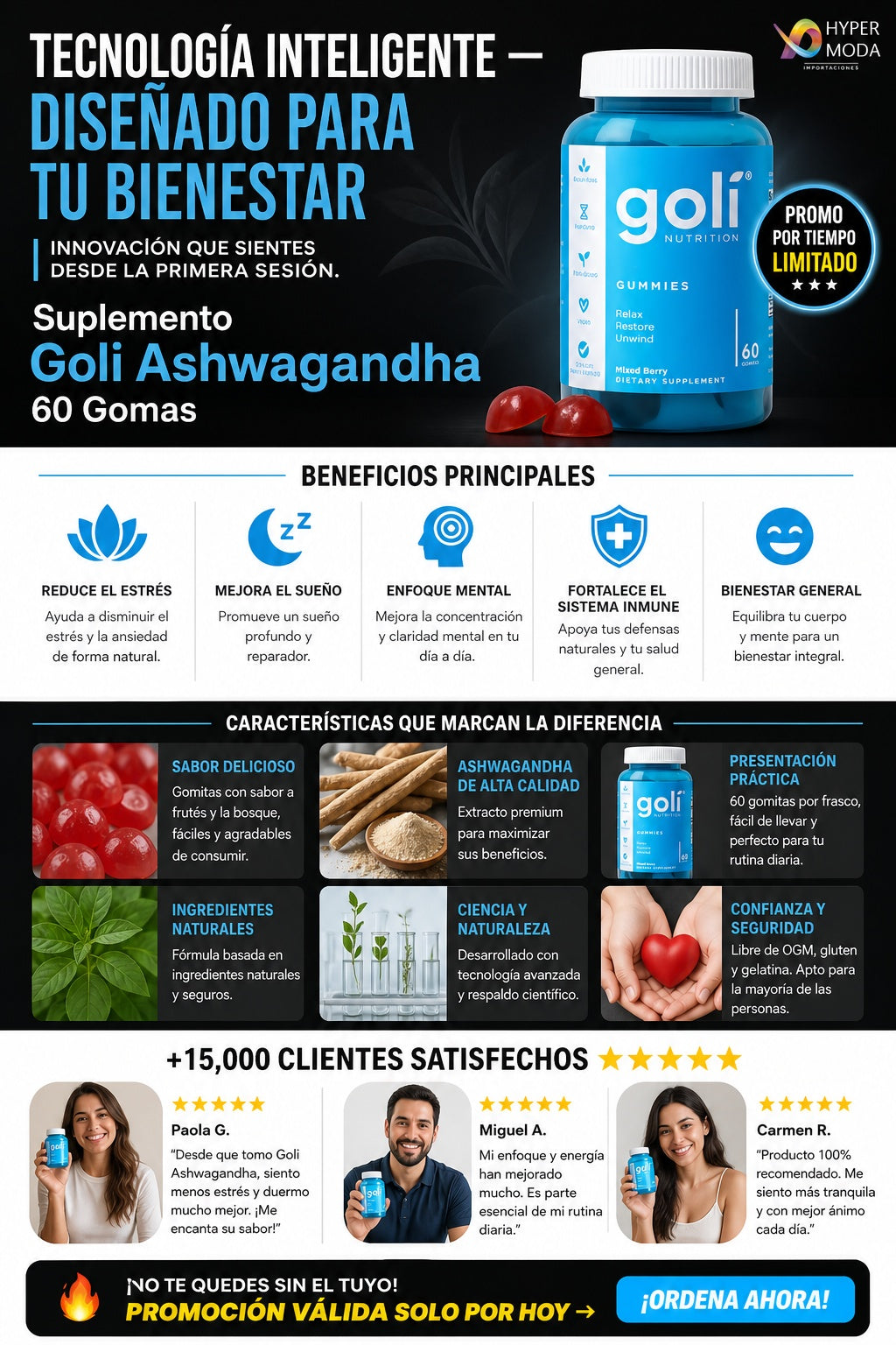 Suplemento Goli Ashwaganda 60 Gomas - imagen 5