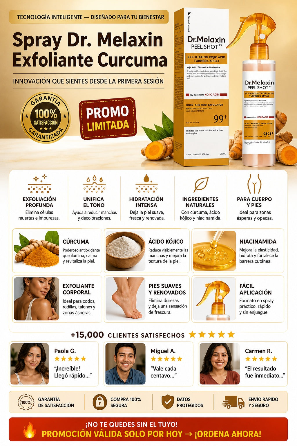 Spray Dr. Melaxin Exfoliante Curcuma - imagen 5