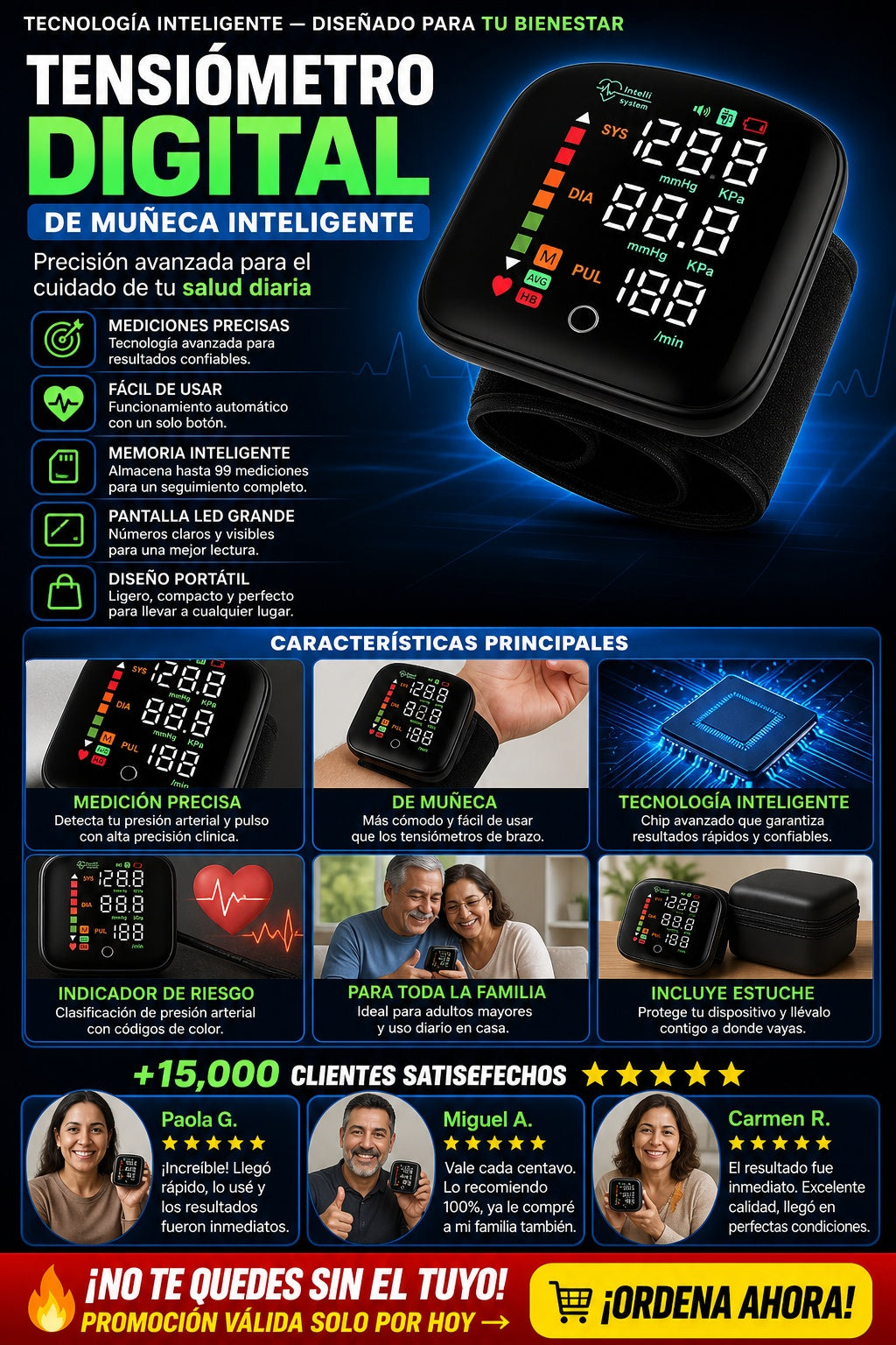 Pulsometro Monitor Digital Arteria de muñeca - imagen 5
