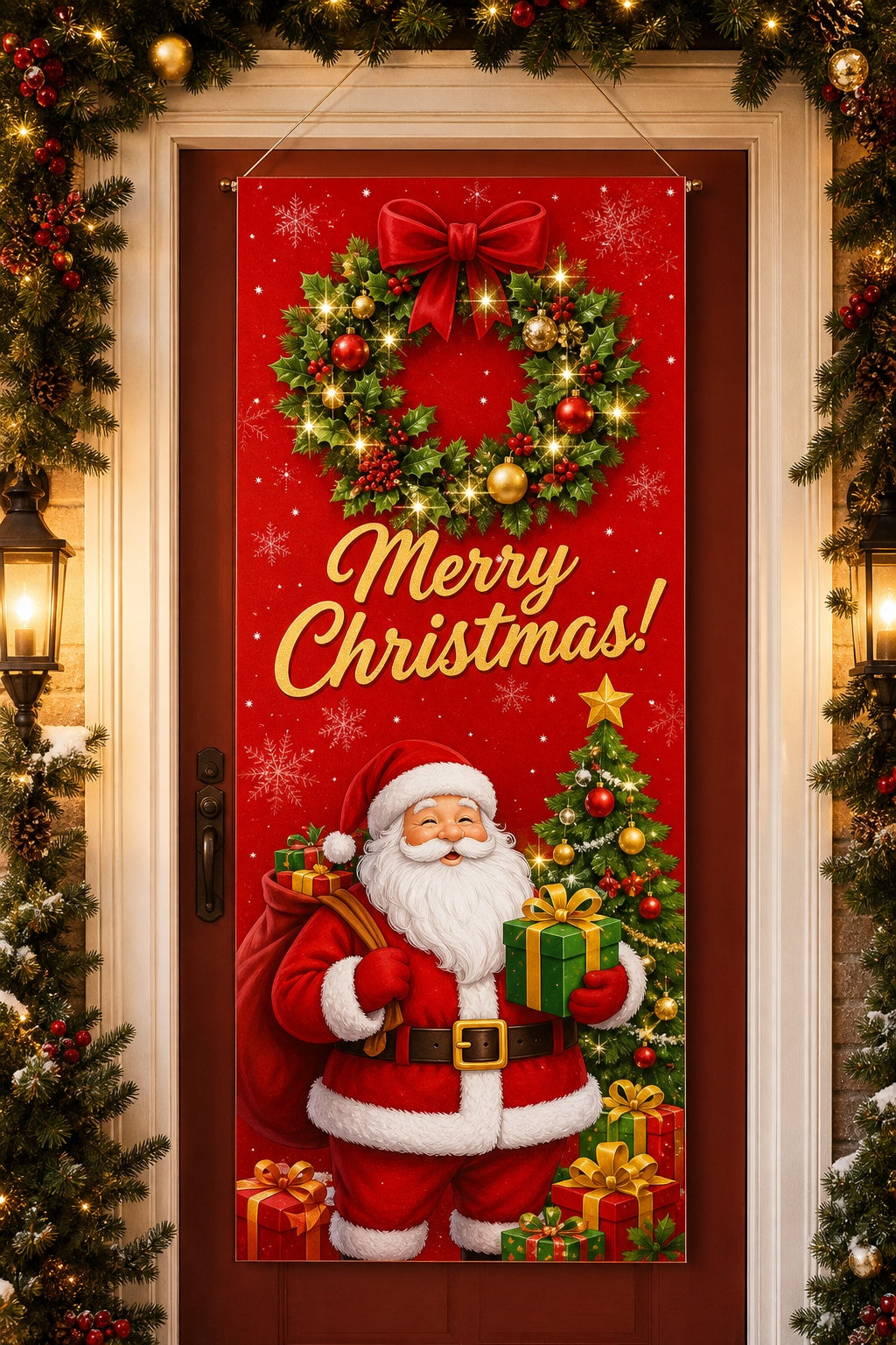Funda Para Puerta Navidena Decorativa - imagen 5