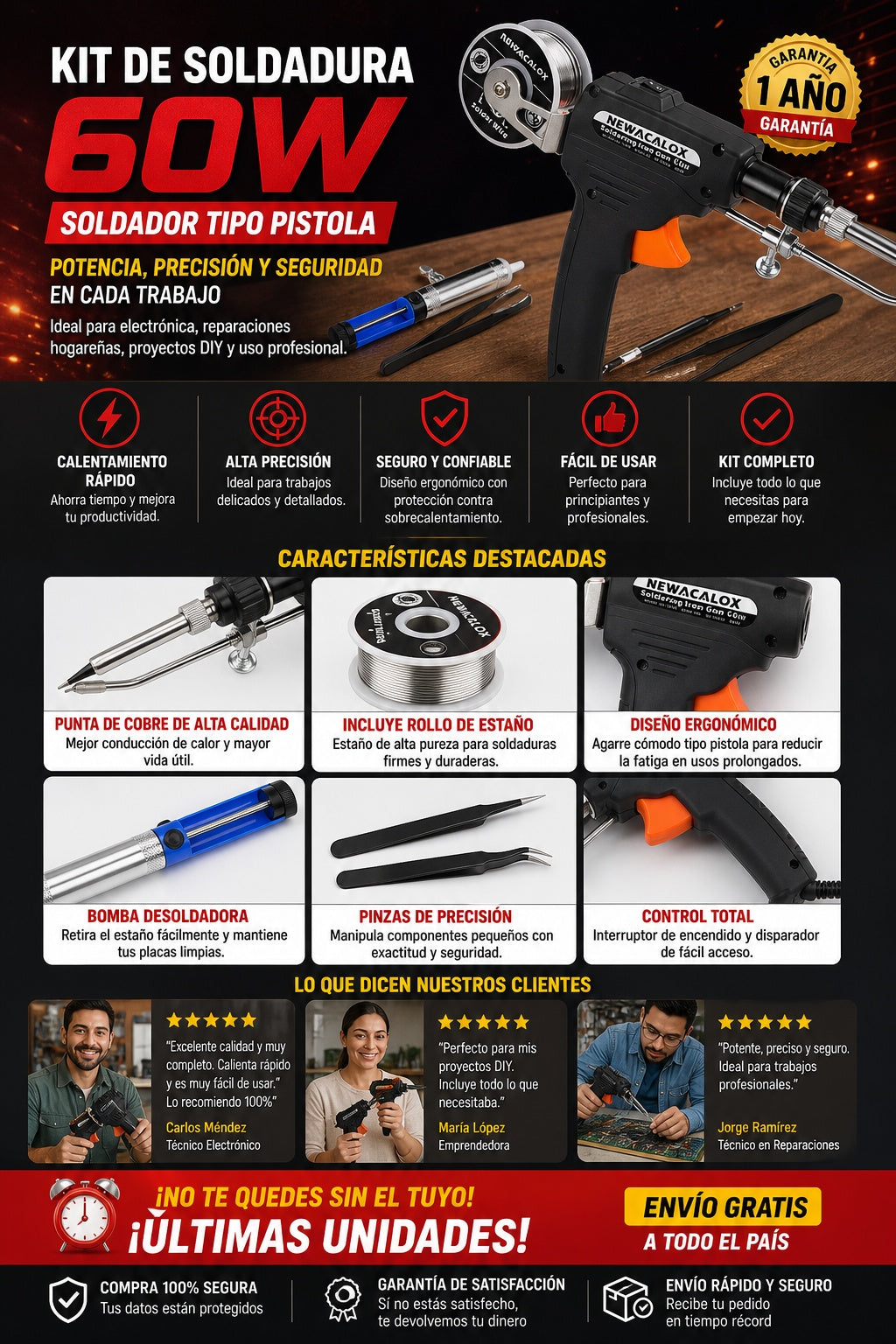 Kit De Pistola De Soldar 60w - imagen 5
