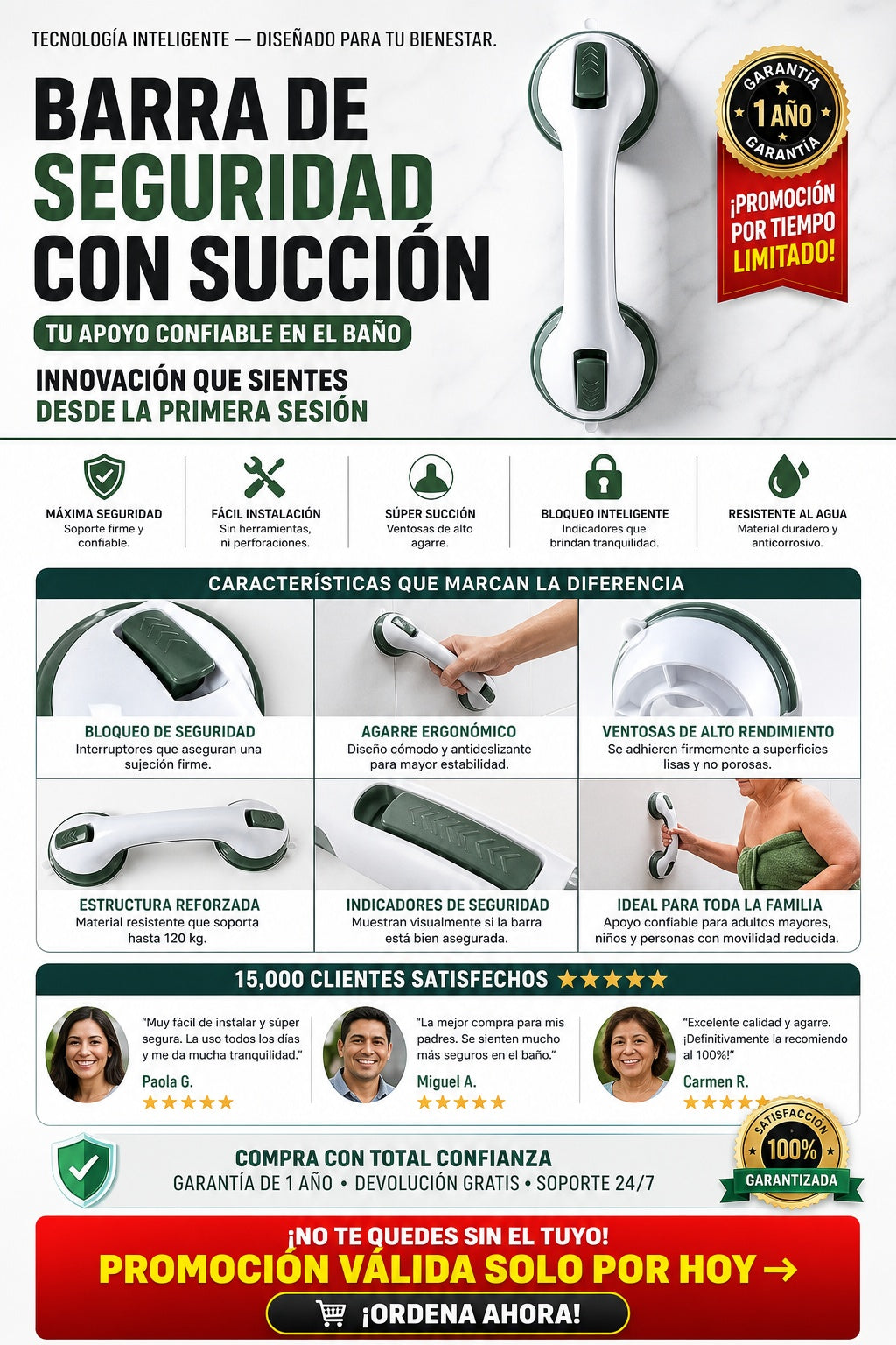 Soporte De Ayuda De Ventosa Para Baño - imagen 5
