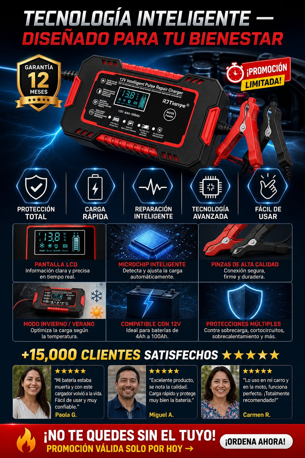 Cargador Inteligente Para Bateria De Coche - imagen 5