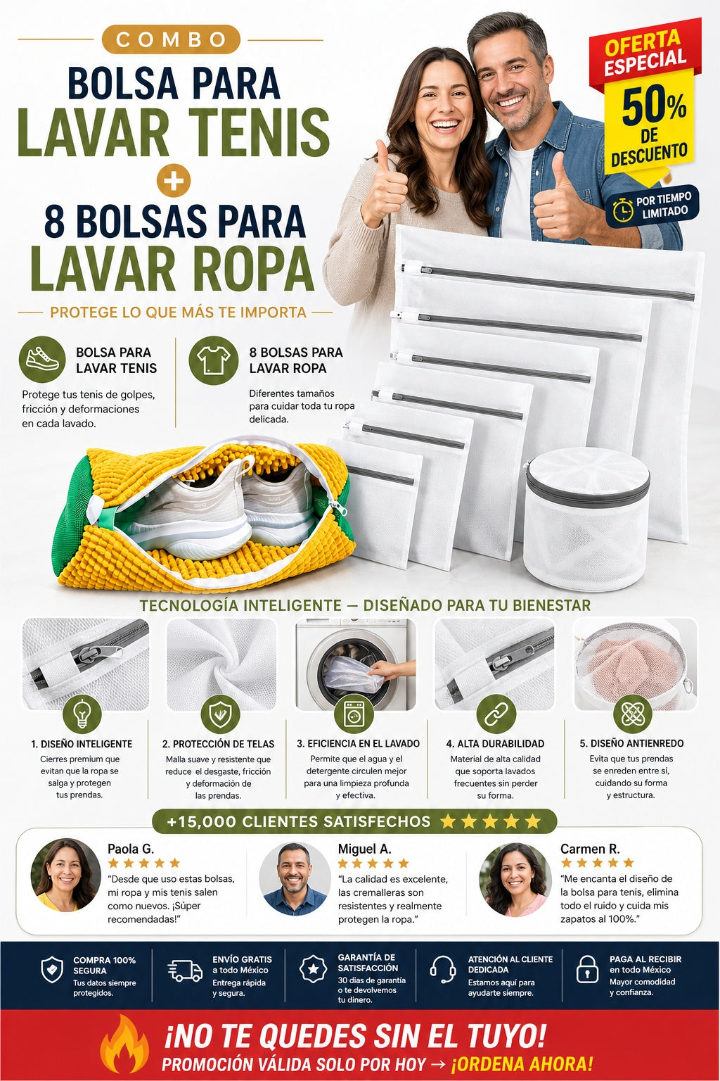 Bolsa Lavar Tenis Y 8 Bolsas Lavar Ropa - imagen 5