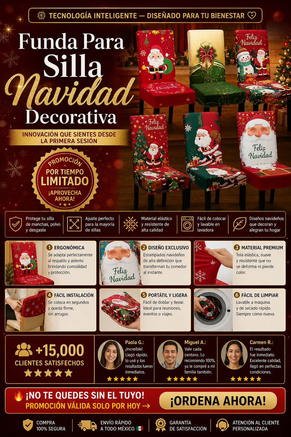 Funda Para Silla Navidad Decorativa - imagen 5
