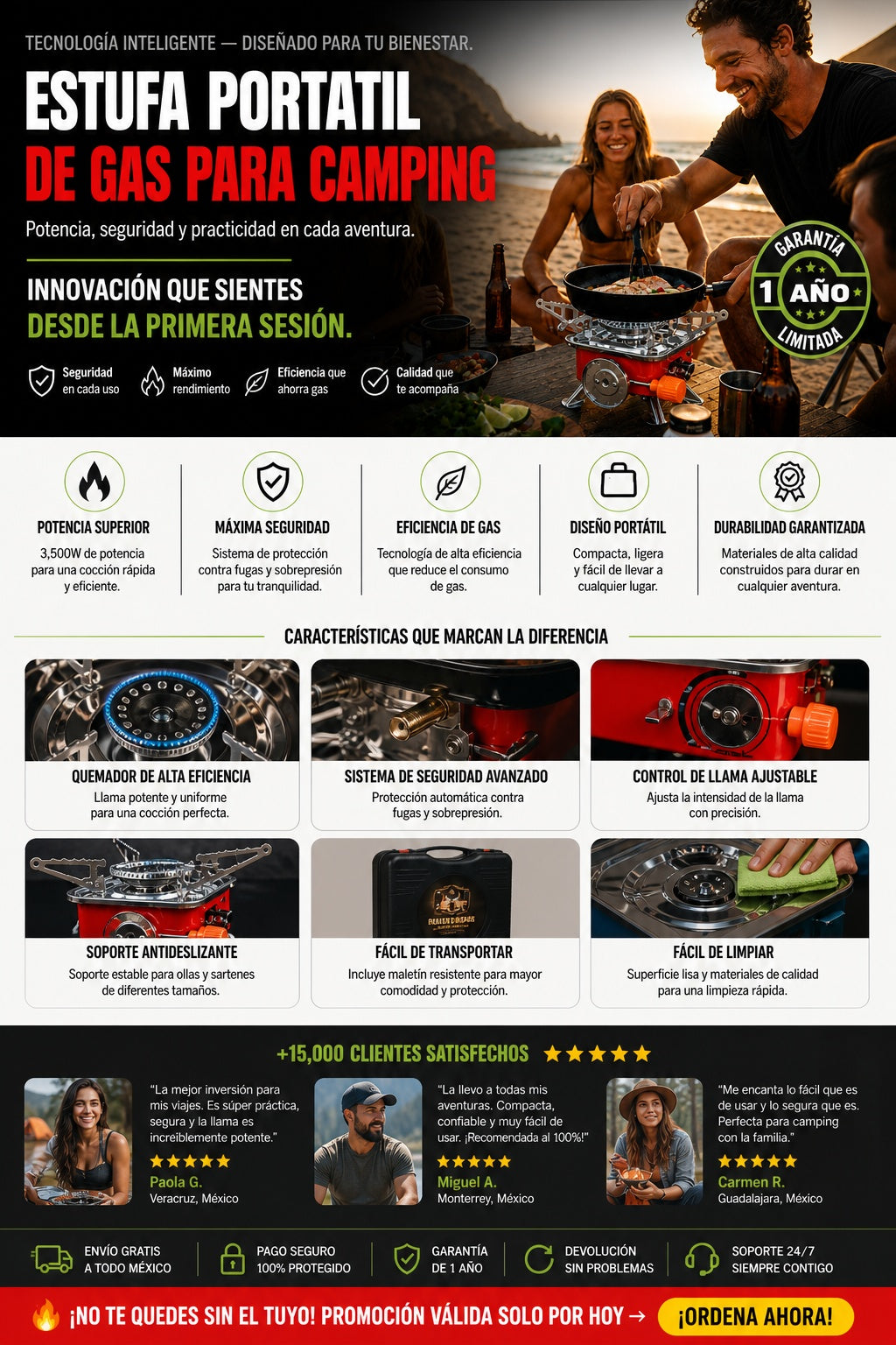 Estufa Portatil De Gas Para Camping - imagen 5