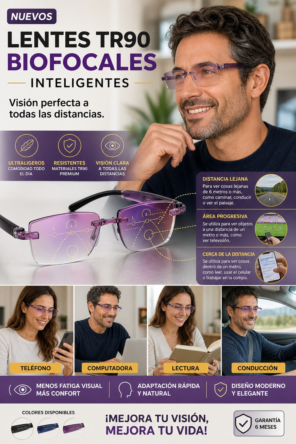 Lentes Tr90 Biofocales Inteligentes - imagen 5