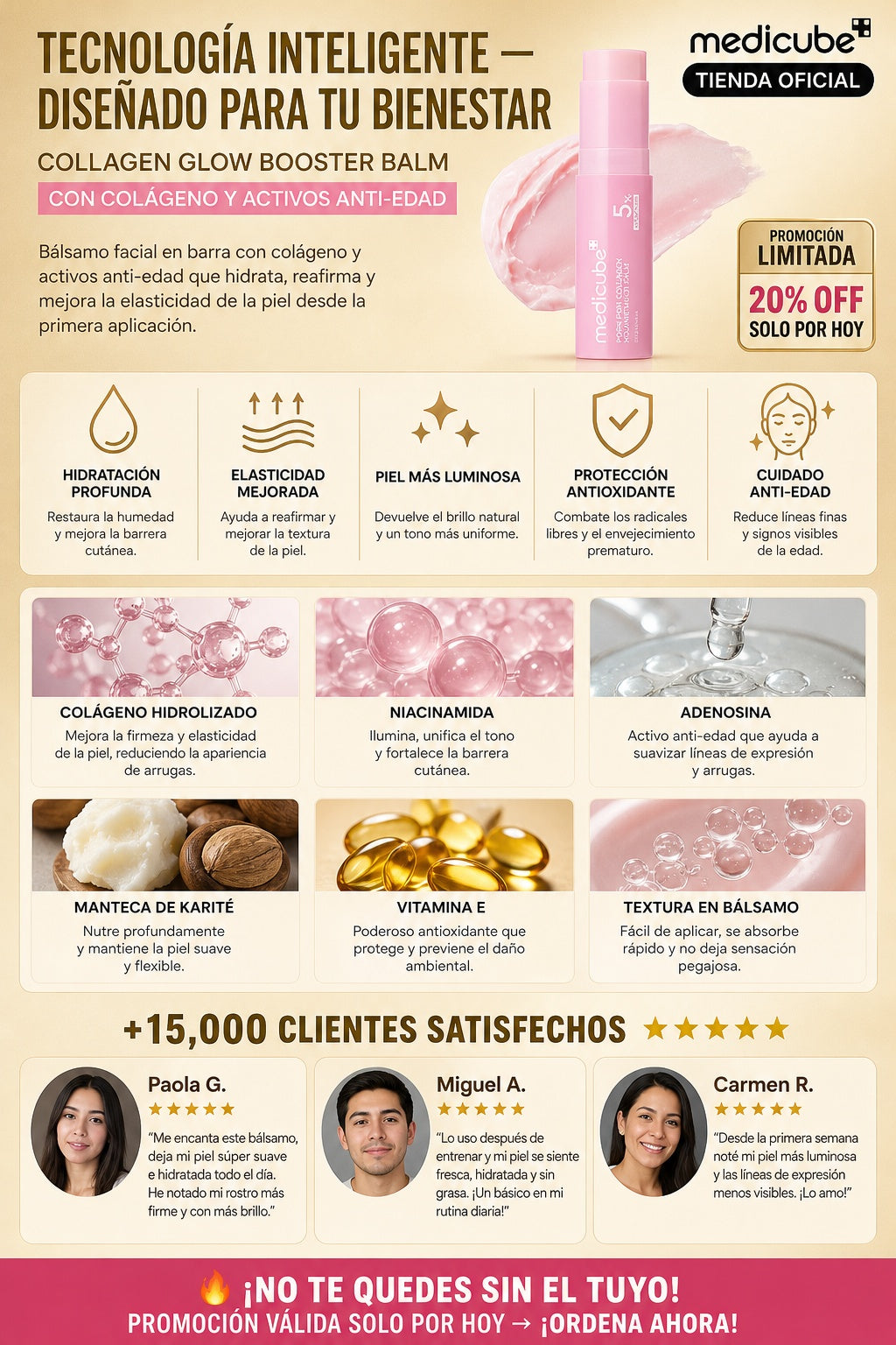 Bálsamo facial multiusos en barra con colágeno y activos anti-edad - imagen 5 - antes-despues
