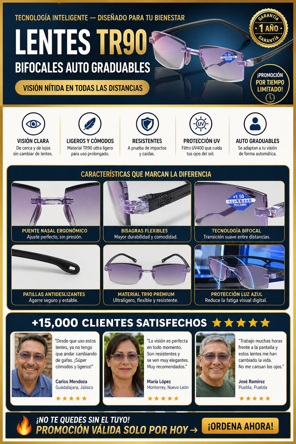 Lentes Tr90 Bifocal Auto Graduables - imagen 5