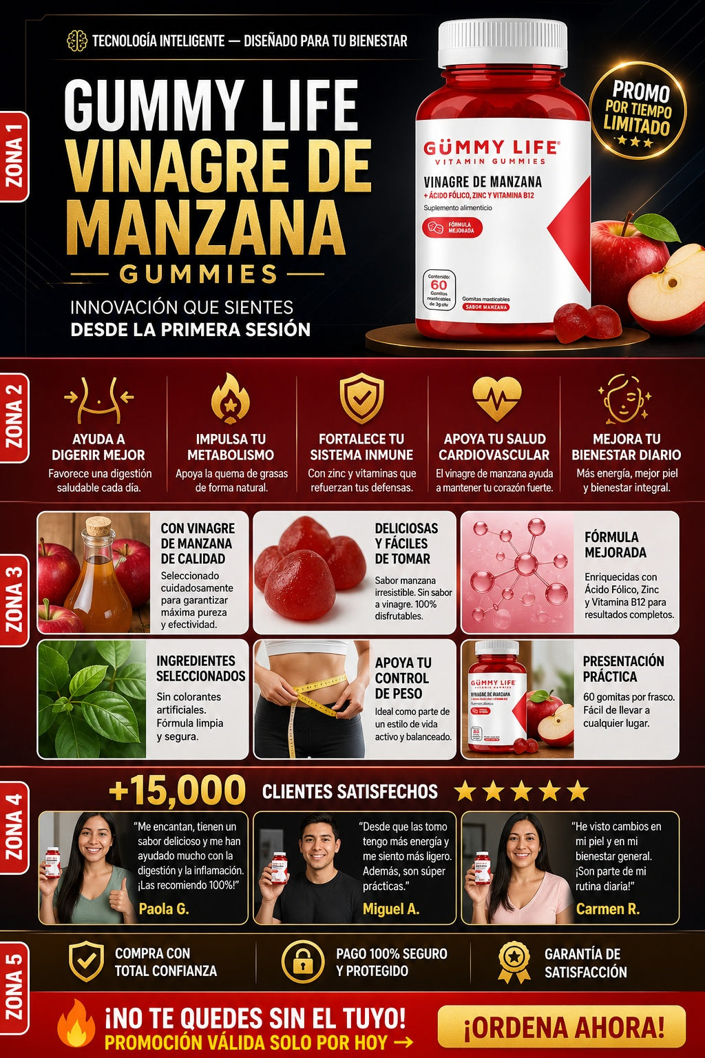 Gomitas De Vinagre De Manzana Gummy Life - imagen 5