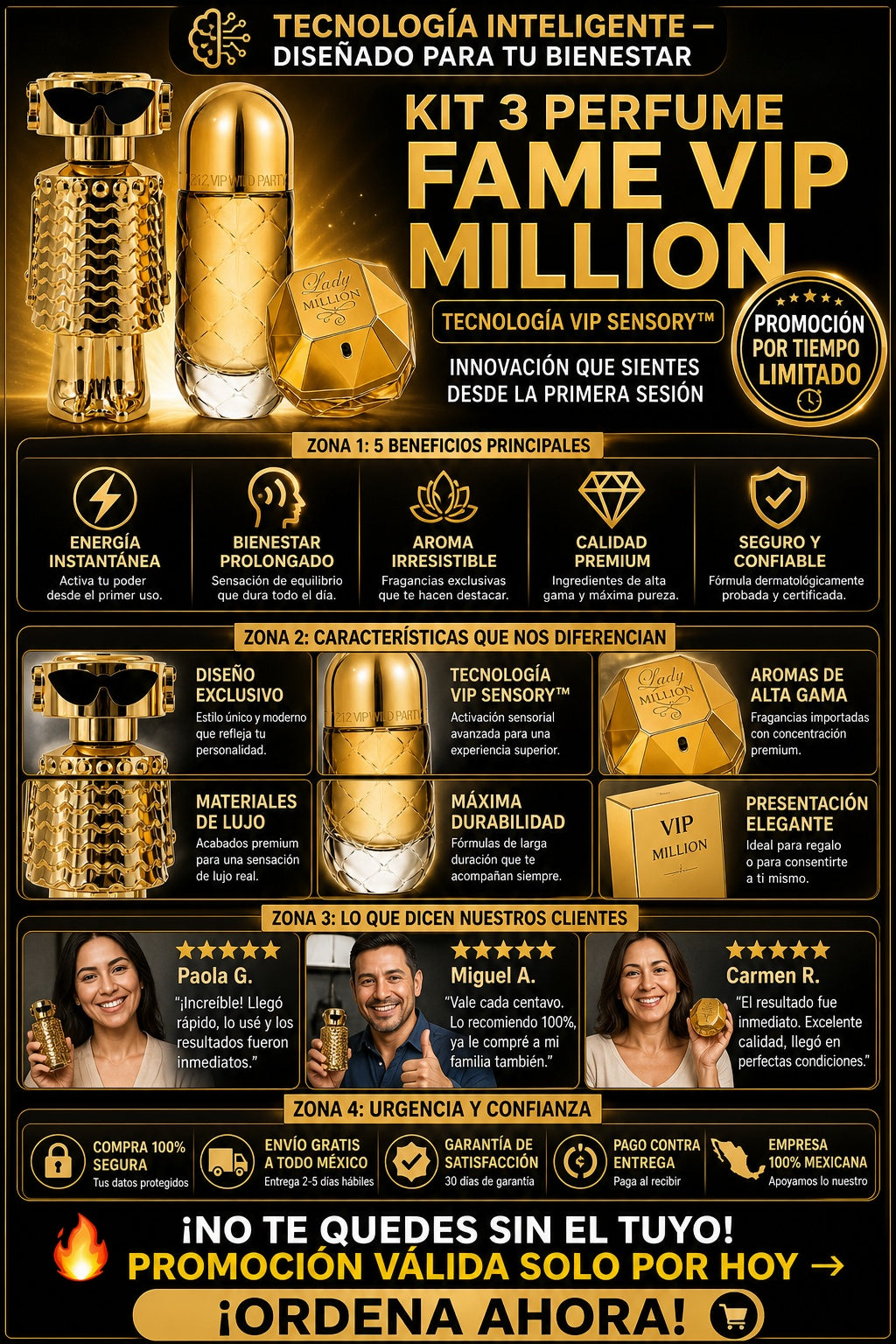 Kit 3 Perfume Fame Vip Million - imagen 5