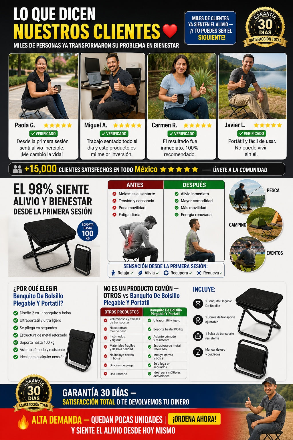 Banquito De Bolsillo Plegable Y Portatil - imagen 6