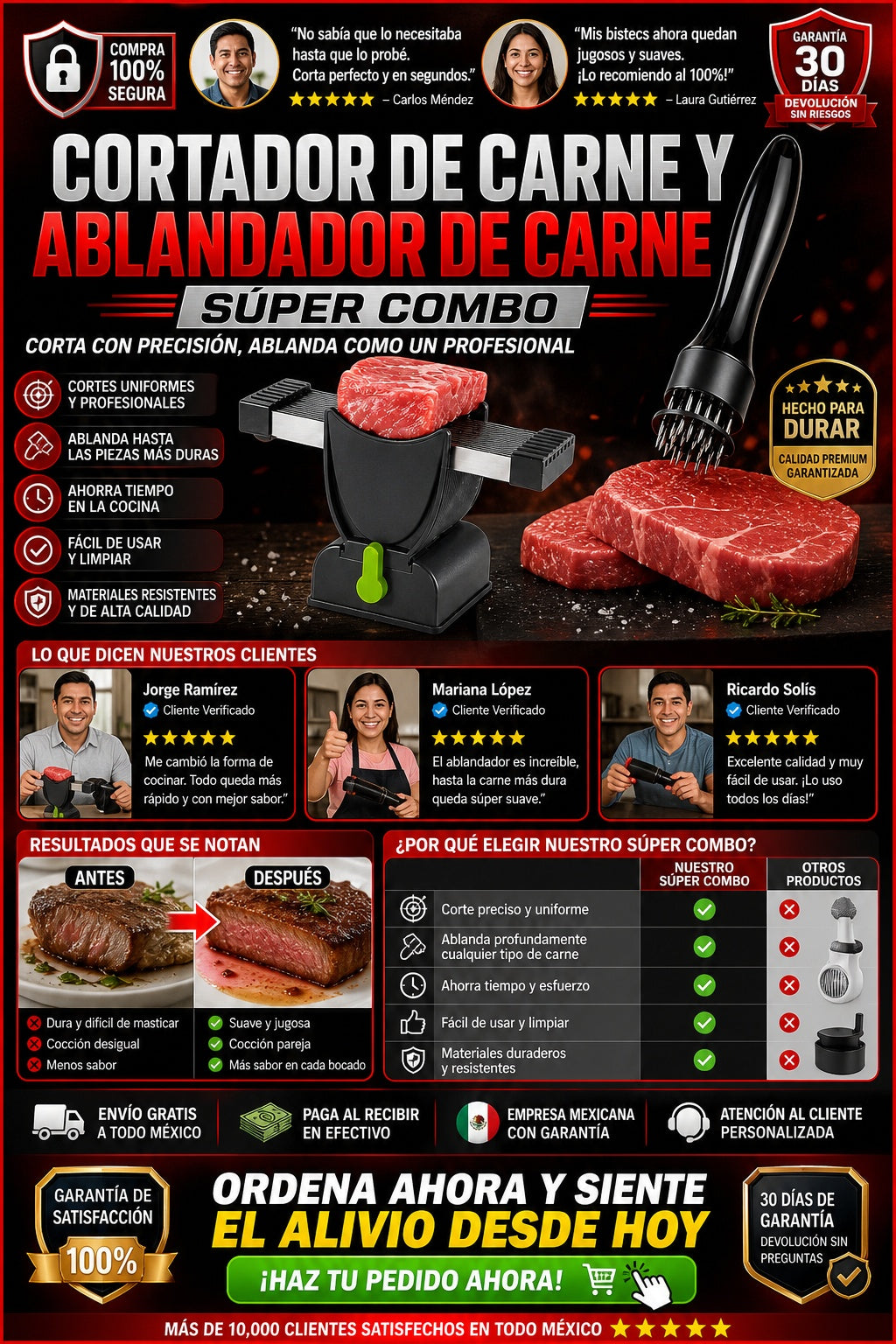 Cortador De Carne Y Ablandador De Carne super combo - imagen 6