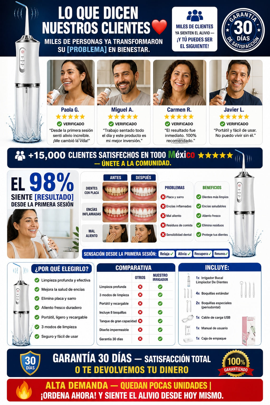 Irrigador Bucal Limpiador De Dientes - imagen 6