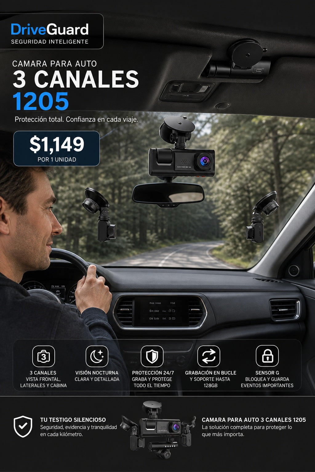 Camara Para Auto 3 Canales 1205 - imagen 6 - comparativa