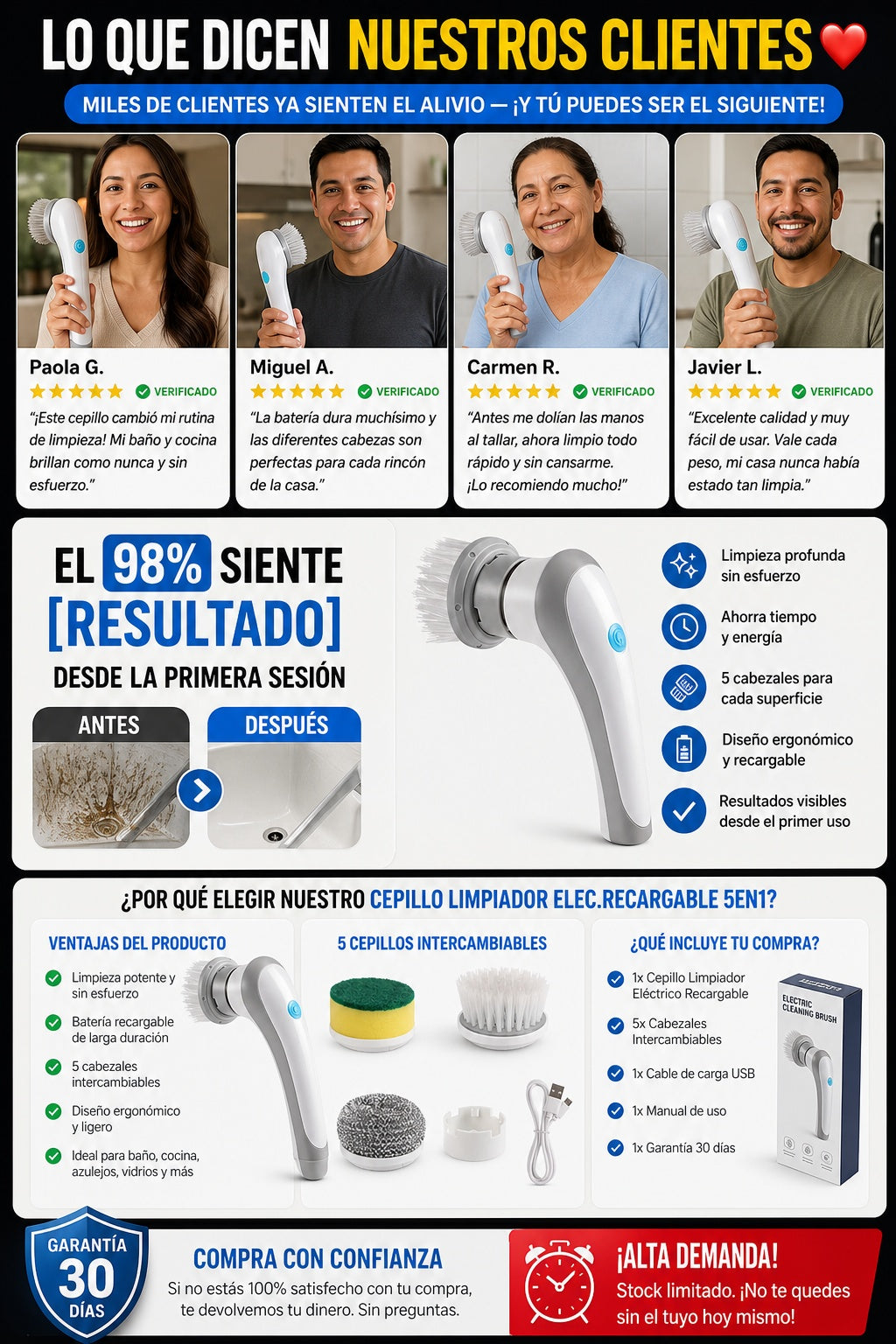 Cepillo Limpiador Elec.recargable 5en1 - imagen 6