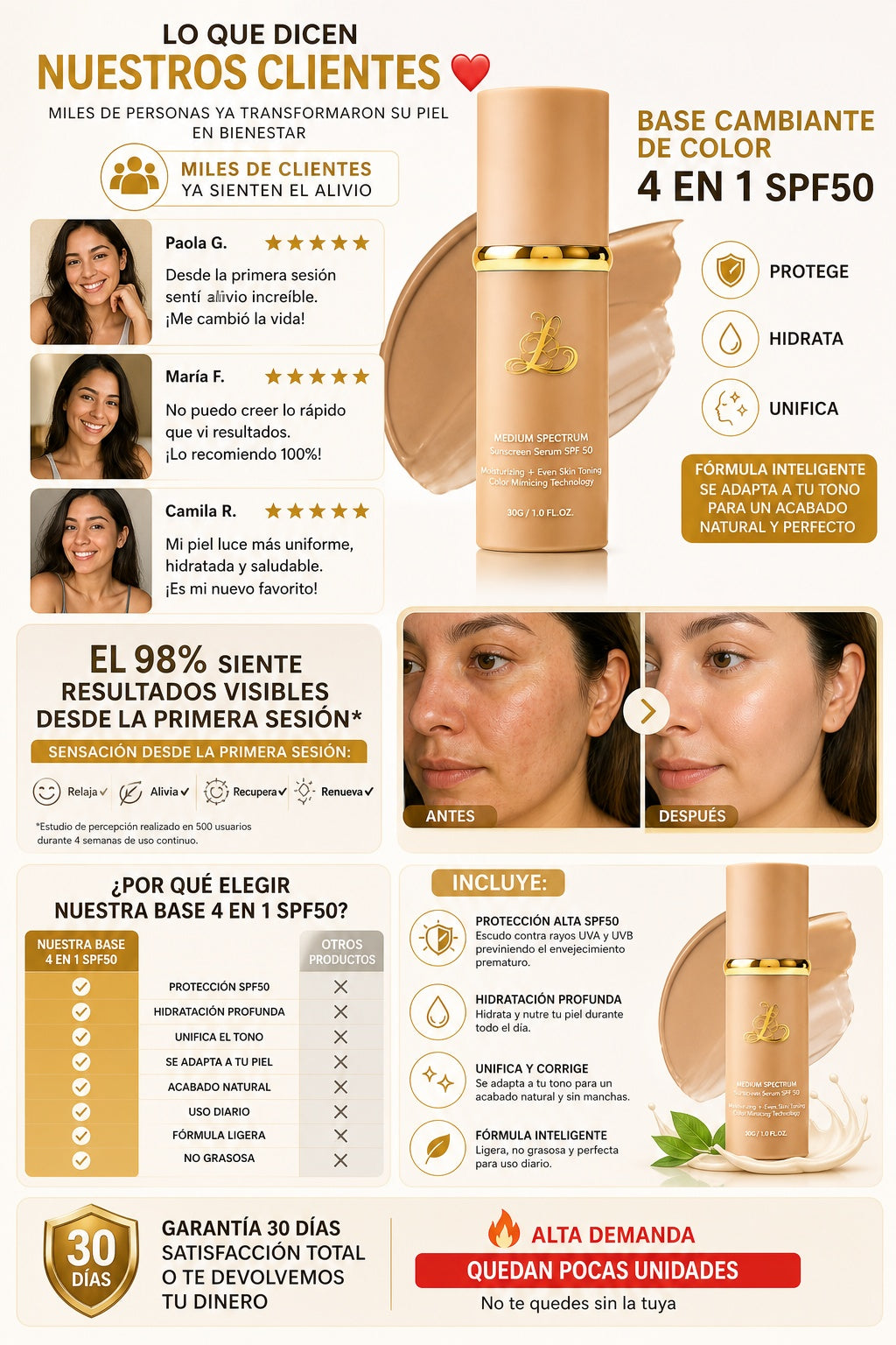 Base Cambiante De Color 4 En 1 Spf50 - imagen 6